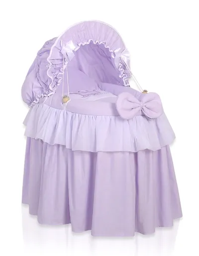 Wózek Dla Lalek Kosz Mojżesza Budką Little Princess TUM-TUM - Fioletowy
