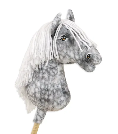 Hobby Horse Duży Koń Na Kiju Premium Siwek Jabłkowity Białą TUM-TUM