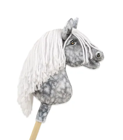 Hobby Horse Średni Koń Na Kiju Premium Siwek Jabłkowity Białą TUM-TUM