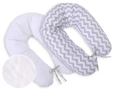 Poduszka Ciążowa Dwustronna Longer- Simple Chevron TUM-TUM - Szary