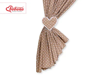 Zasłonki Do Pokoju Dziecięcego- Wiszące Serduszka Grochy TUM-TUM - Białe