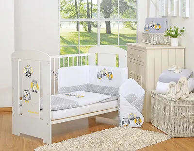 Komplet Pościeli Dla Dzieci 135x100cm Ochraniaczem 3-CZ Sówki TUM-TUM