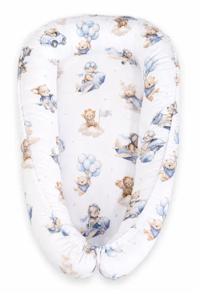 Kokon Niemowlęcy Dwustronny Kojec Otulacz Premium Blue Sky Bears TUM-TUM