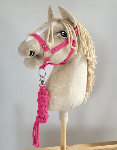 Uwiąz Dla Konia Hobby Horse Pleciony Ze Sznurka Ciemny Róż TUM-TUM