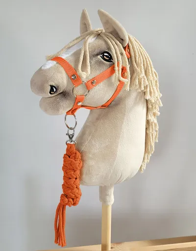 Uwiąz Dla Konia Hobby Horse Pleciony Ze Sznurka TUM-TUM - Pomarańczowy