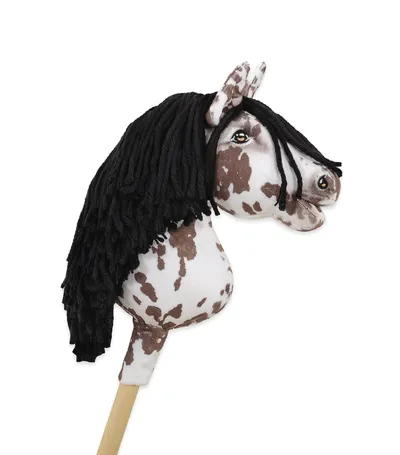 Hobby Horse Mały Koń Na Kiju Premium Tarantowaty TUM-TUM - Biało-Brązowy