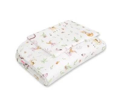 Komplet Pościeli Dla Niemowląt Wypełnieniem 2-CZ 75x100cm Leśna TUM-TUM