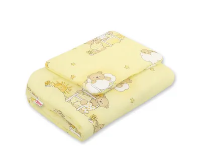 Komplet Pościeli Dla Niemowląt Wypełnieniem 2-CZ 75x100cm Misie TUM-TUM