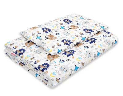 Komplet Pościeli Dla Dzieci Wypełnieniem 120x90cm Misie TUM-TUM