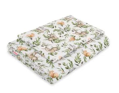 Komplet Pościeli Dla Dzieci Wypełnieniem 120x90cm Woodland Green TUM-TUM