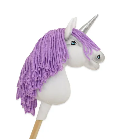 Hobby Horse Jednorożec Na Kiju Biały, Grzywa Fioletowa Srebrny TUM-TUM