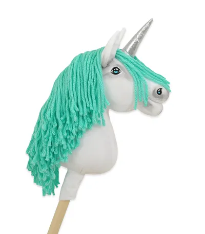Hobby Horse Jednorożec Na Kiju Biały, Grzywa Miętowa Srebrny Róg TUM-TUM