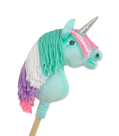 Hobby Horse Jednorożec Na Kiju Kolorową Grzywą Srebrnym TUM-TUM - Miętowy