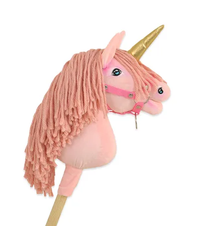 Hobby Horse Jednorożec Na Kiju Różową Grzywą Złotym TUM-TUM - Różowy