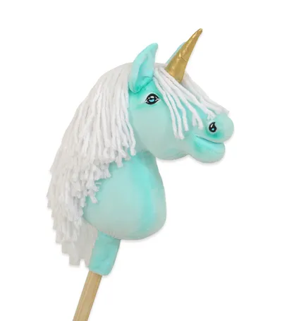 Hobby Horse Jednorożec Na Kiju Białą Grzywą Złotym TUM-TUM - Miętowy