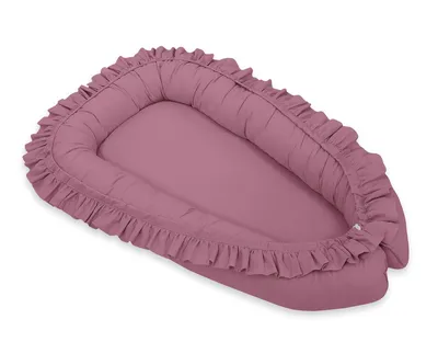 Kokon Niemowlęcy Kojec Otulacz Premium Falbanką Róż Retro TUM-TUM