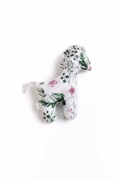 Konik Lucky Miękka Maskotka Bawełny Dla Niemowląt Peonie TUM-TUM - Różowe