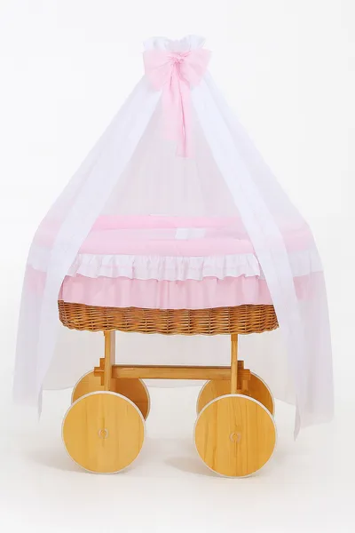 Wiklinowy Kosz Mojżesza Baldachimem Deluxe Bellamy Naturalny TUM-TUM