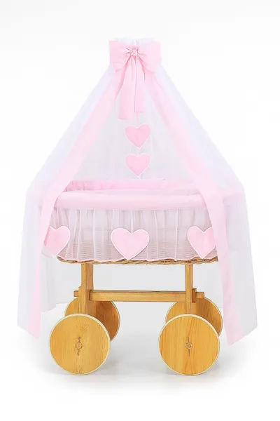 Wiklinowy Kosz Mojżesza Baldachimem Deluxe Amelia Naturalny TUM-TUM