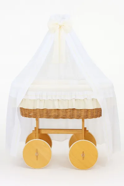 Wiklinowy Kosz Mojżesza Baldachimem Deluxe Bellamy Naturalny TUM-TUM