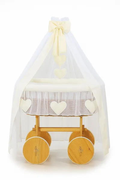Wiklinowy Kosz Mojżesza Baldachimem Deluxe Amelia Naturalny TUM-TUM