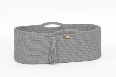 Kosz Mojżesza Boho Bawełniany Handmade Materacykiem TUM-TUM - Szary
