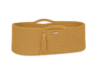 Kosz Mojżesza Boho Bawełniany Handmade Materacykiem Musztardowy TUM-TUM