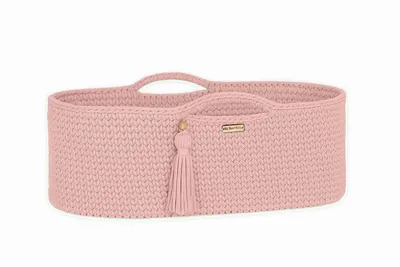 Kosz Mojżesza Boho Bawełniany Handmade Materacykiem Pastel Pink TUM-TUM