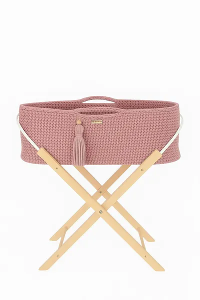 Kosz Mojżesza Boho Handmade Ze Stojakiem Pastel Pink TUM-TUM