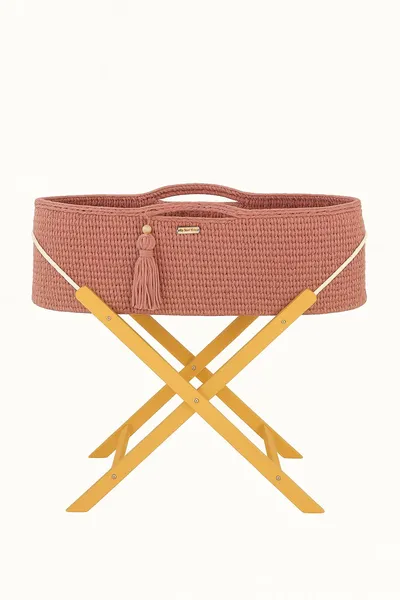 Kosz Mojżesza Boho Handmade Ze Stojakiem Blush TUM-TUM