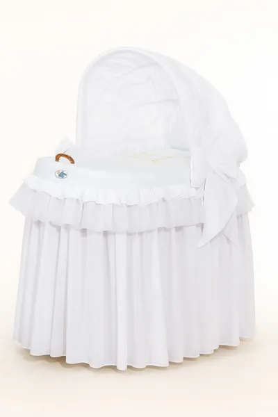 Kosz Mojżesza Wiklinowy Ze Składaną Budką Little Prince TUM-TUM - Biały