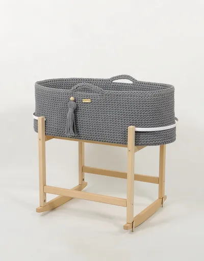 Kosz Mojżesza Boho Handmade Kołyską Ciemny TUM-TUM - Szary