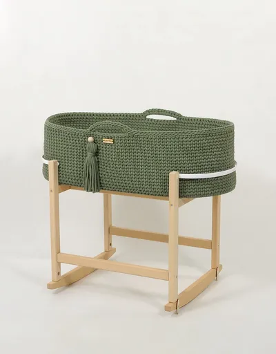 Kosz Mojżesza Boho Handmade Kołyską Pistacjowy TUM-TUM