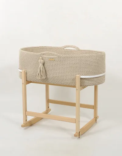 Kosz Mojżesza Boho Handmade Kołyską Jasny Beż TUM-TUM