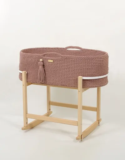 Kosz Mojżesza Boho Handmade Kołyską Mauve TUM-TUM