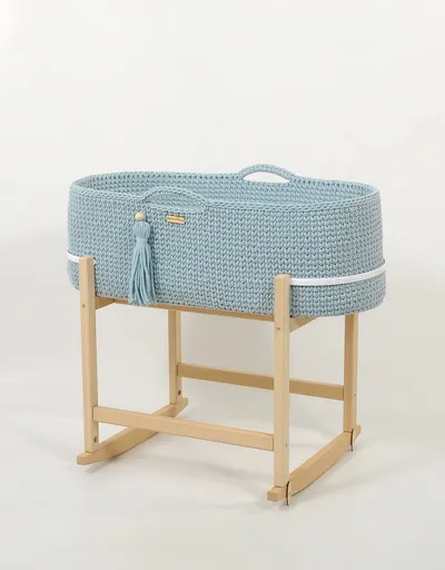 Kosz Mojżesza Boho Handmade Kołyską Misty Blue TUM-TUM
