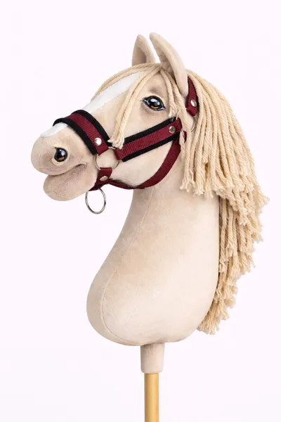 Kantar Regulowany Dla Konia Hobby Horse Czarnym TUM-TUM - Bordowy