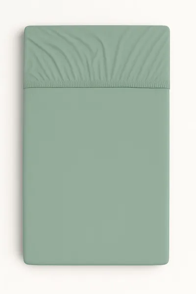 Prześcieradło Bawełniane Gumką Do Łóżeczka 140x70 cm Szałwia TUM-TUM