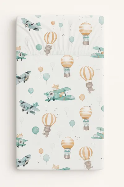 Prześcieradło Bawełniane Gumką Do Łóżeczka 120x60 cm Sky TUM-TUM Dla Dzieci