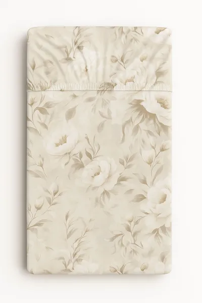 Prześcieradło Bawełniane Gumką Do Łóżeczka 120x60 cm Peonies TUM-TUM