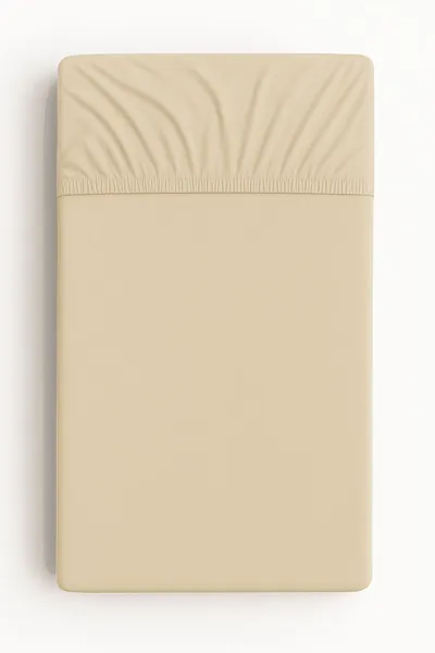 Prześcieradło Bawełniane Gumką Do Łóżeczka 120x60 cm TUM-TUM - Beżowe