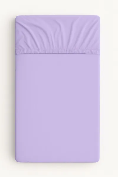 Prześcieradło Bawełniane Gumką Do Łóżeczka 120x60 cm TUM-TUM - Fioletowe