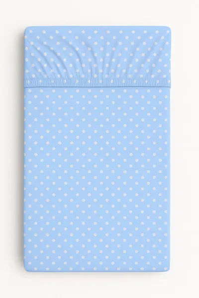 Prześcieradło Bawełniane Gumką Do Łóżeczka 120x60 cm Groszki Na TUM-TUM