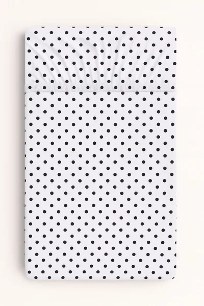 Prześcieradło Bawełniane Gumką Do Łóżeczka 120x60 cm Grochy TUM-TUM