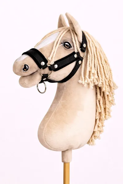 Kantar Regulowany Dla Konia Hobby Horse Czarnym Futerkiem TUM-TUM - Czarny