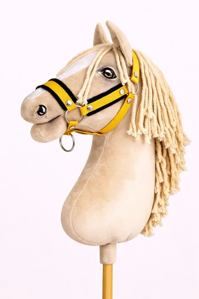 Kantar Regulowany Dla Konia Hobby Horse Musztardowy Czarnym TUM-TUM