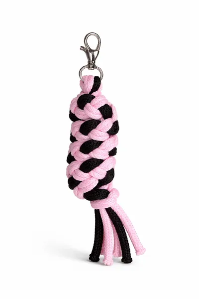 Uwiąz Dla Konia Hobby Horse Pleciony Ze Sznurka TUM-TUM - Czarno-Różowy