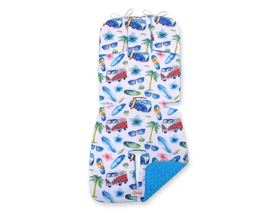 Wkładka Do Wózka Minky- Autobusy/ TUM-TUM - Turkusowy