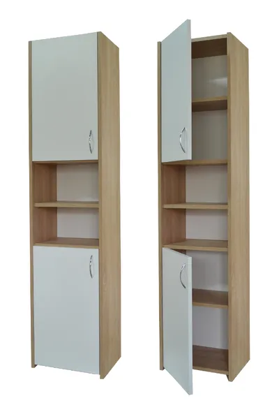 Słupek Łazienkowy ADAŚ 2D Sonoma + Front 40 cm - Biały