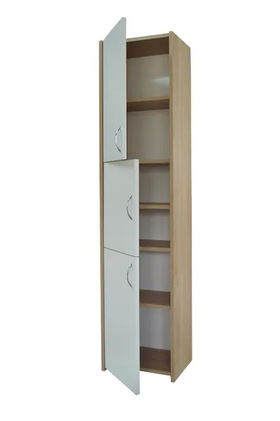 Słupek Łazienkowy ADAŚ 3D Sonoma + Front 40 cm - Biały